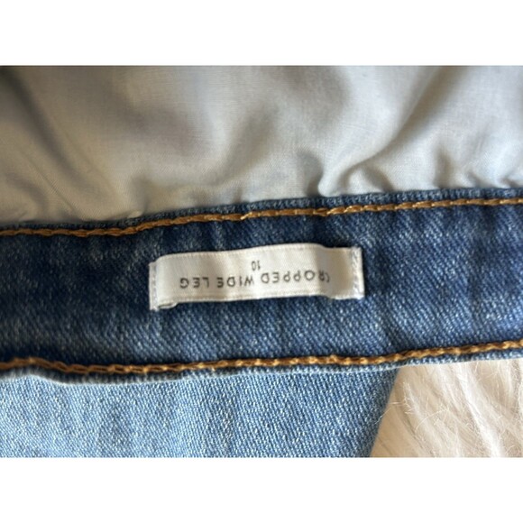 Wonderly Women's Size 10 Cropped Wide Leg Medium Wash Ankle Jeans - Picture 5 of 7